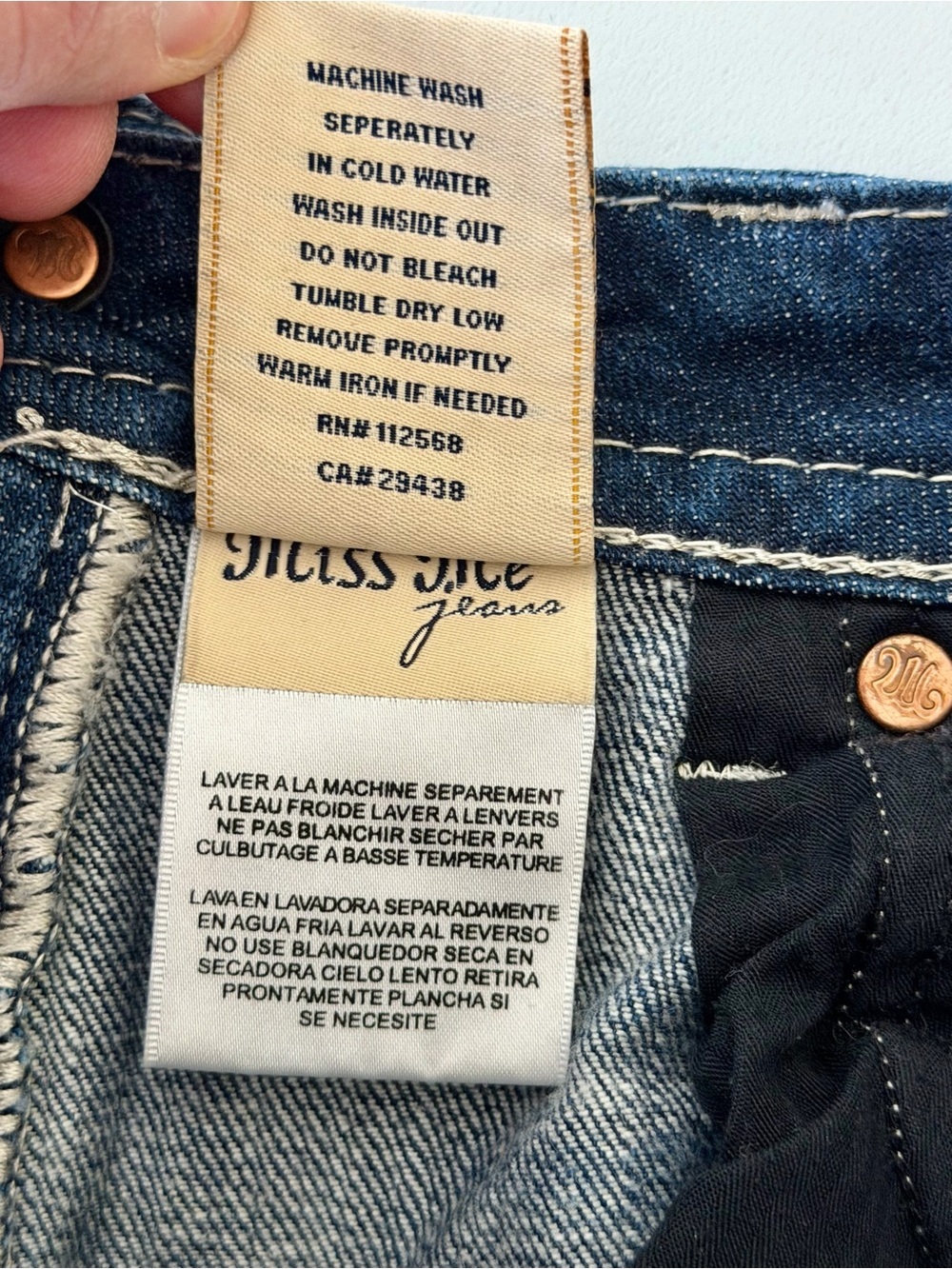 Miss Me Bootcut Jeans Women’s 27 Signature Peace Sign Embellished Pocket JP6062B - Picture 8 of 10